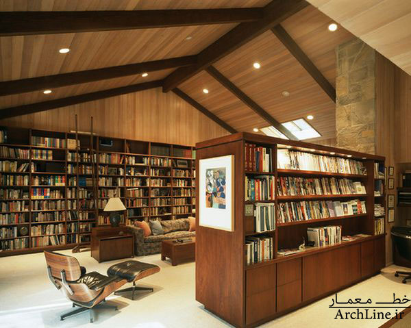 قفسه های کتابخانه در دکوراسیون داخلی