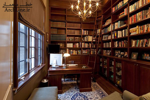قفسه های کتابخانه در دکوراسیون داخلی