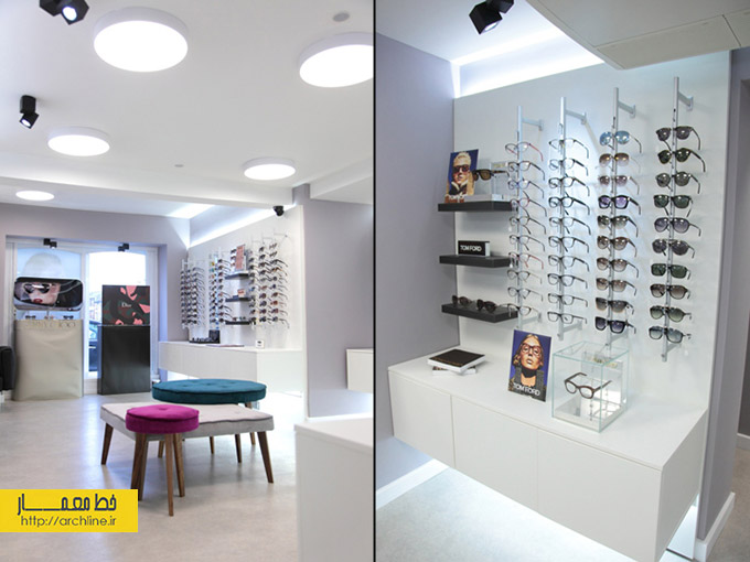 طراحی داخلی فروشگاه عینک فروشی،دکوراسیون مغازه عینک فروشی