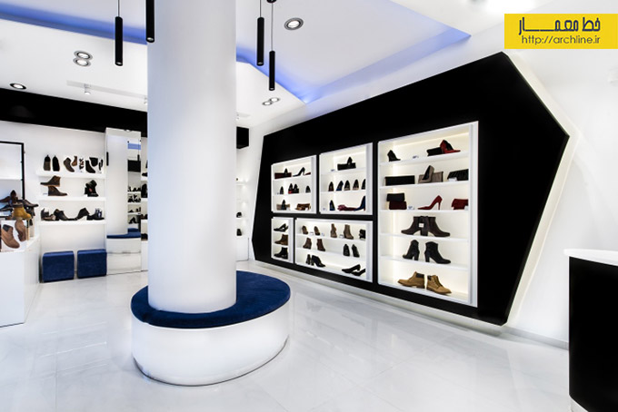 طراحی داخلی فروشگاه کفش،دکوراسیون مغازه کفش