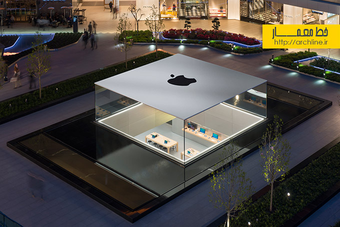 طراحی داخلی فروشگاه اپل،طراحی اپل استور