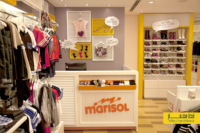 طراحی داخلی مغازه لباس کودک،دکوراسیون مغازه لباس بچه گانه،ویترین مغازه لباس