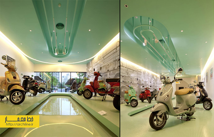 طراحی داخلی فروشگاه موتور سیکلت،دکوراسیون مغازه موتور فروشی