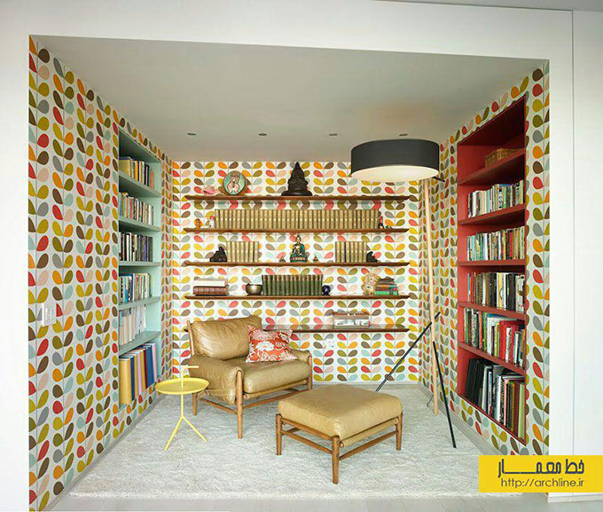 طراحی داخلی آپارتمان رنگارنگ