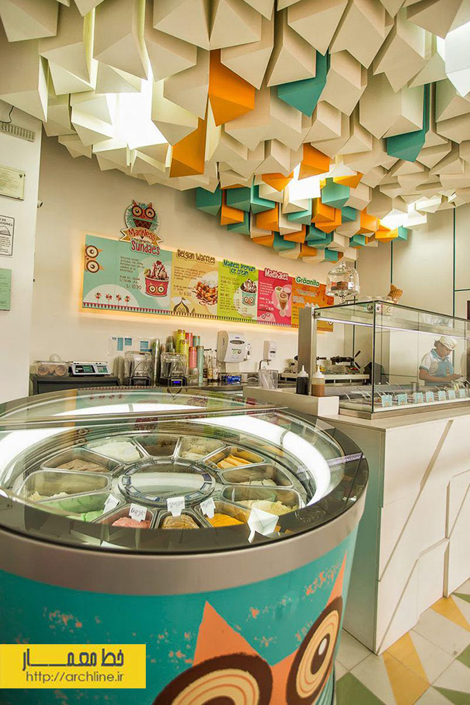 طراحی داخلی مغازه بستنی فروشی در پرو