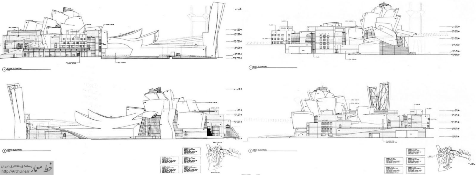 پلان معماری موزه گوگنهایم بیلبائو،فرانک گهری
