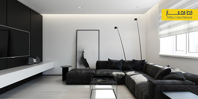 طراحی داخلی سیاه و سفید،دکوراسیون منزل مدرن