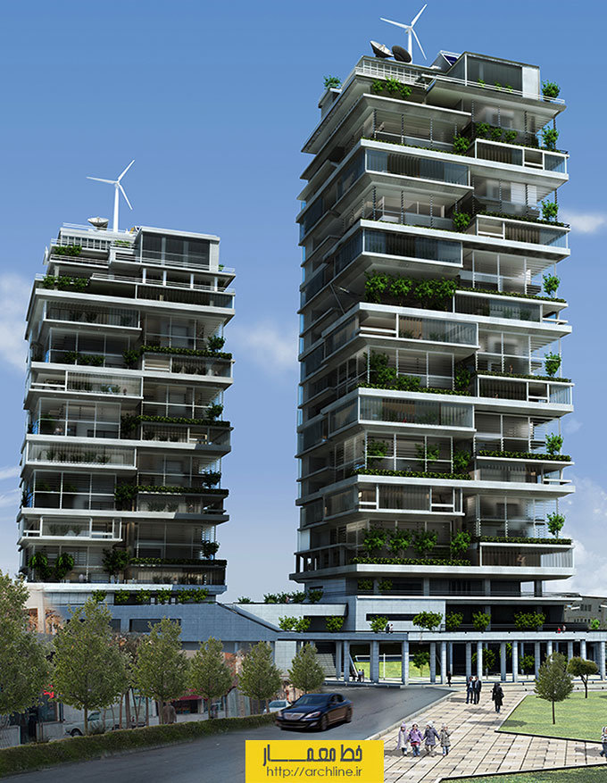 معماری برج‌های مسکونی سبز کوثر،طراحی نمای ساختمان
