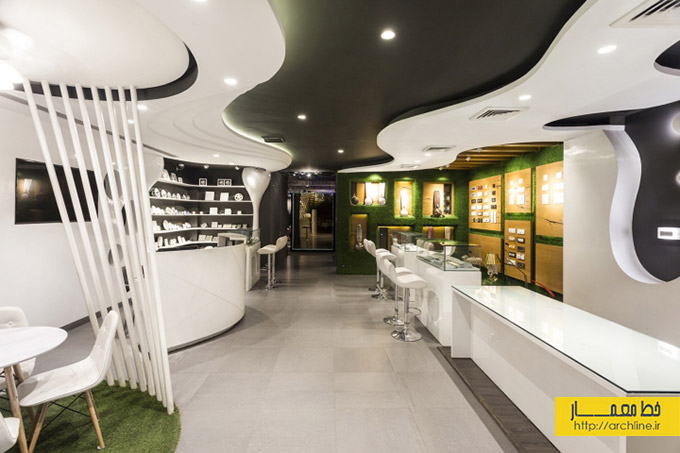 طراحی داخلی فروشگاه روشنایی،دکوراسیون مغازه نور و الکتریکی
