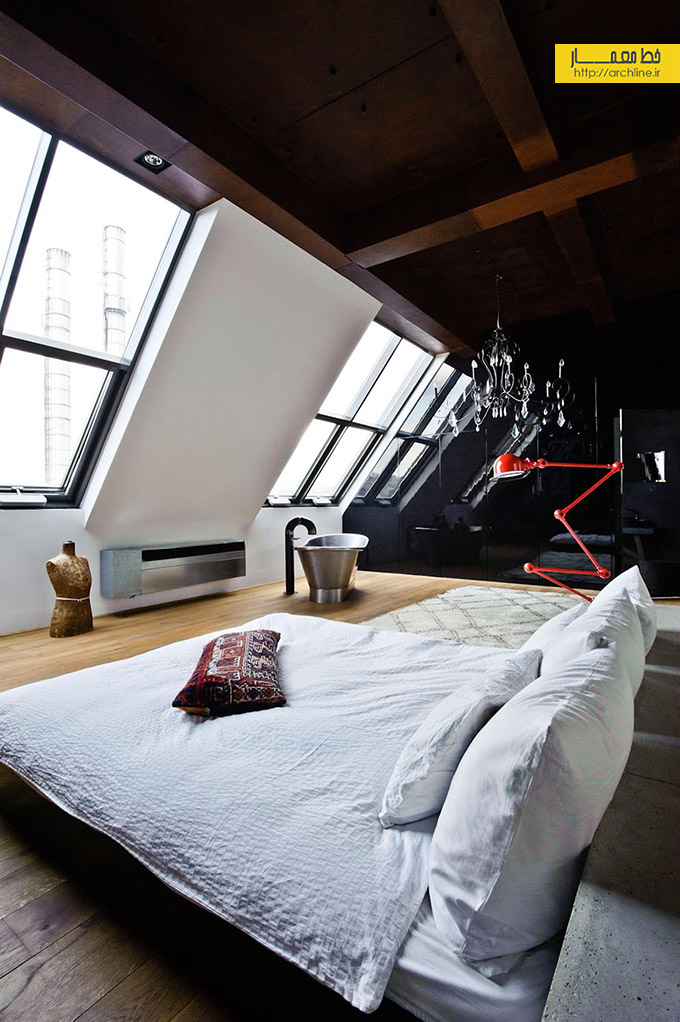 اتاق خواب زیر شیروانی،طراحی داخلی اتاق خواب مدرن،دکوراسیون اتاق خواب