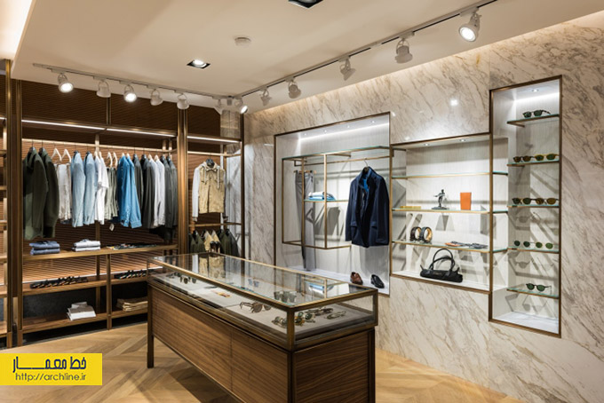 طراحی داخلی فروشگاه پوشاک،دکوراسیون مغازه لباس مردانه