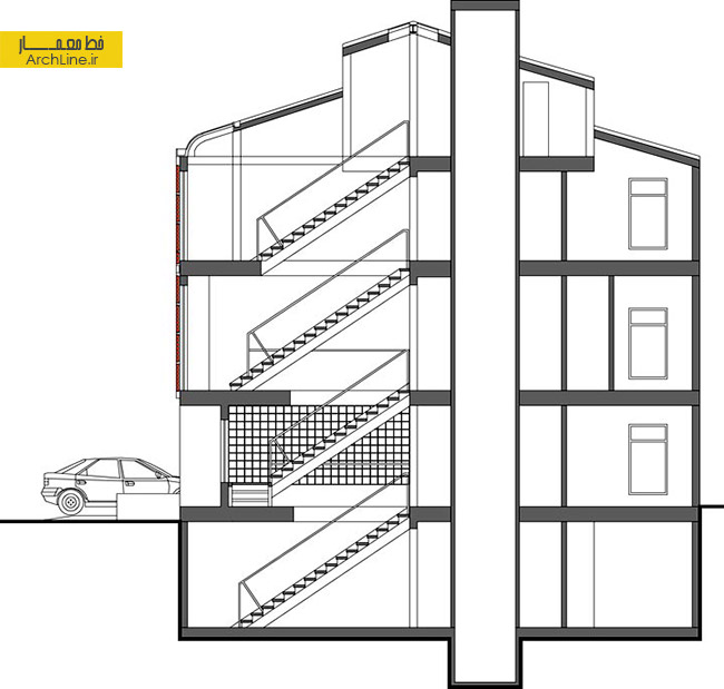 معماری  و طراحی داخلی ساختمان اداری الف، دفتری برای یک معمار - فرامرز شریفی