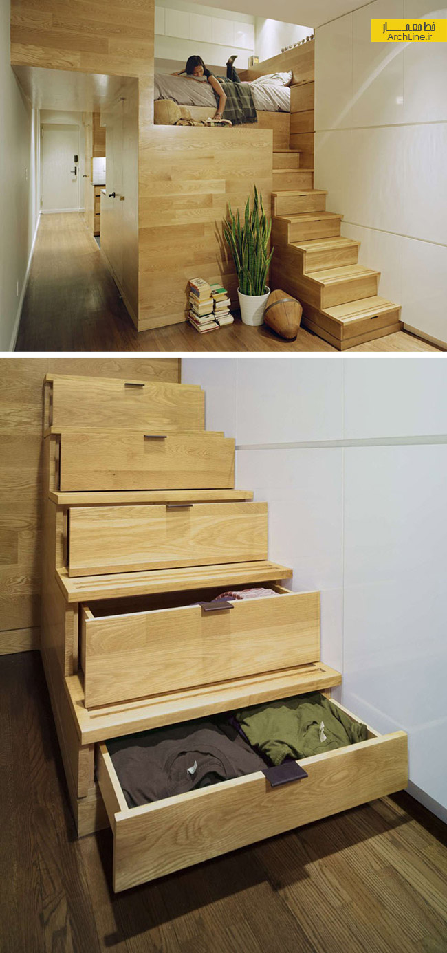نمونه راه پله ویژه فضاهای کوچک