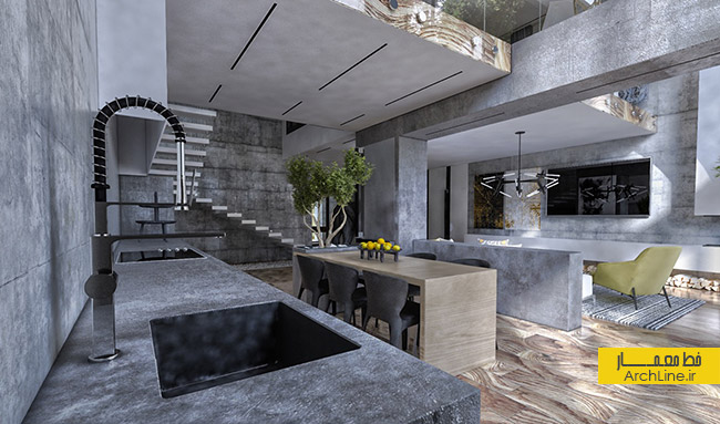 textured-kitchen-slate-benches-feature-tap