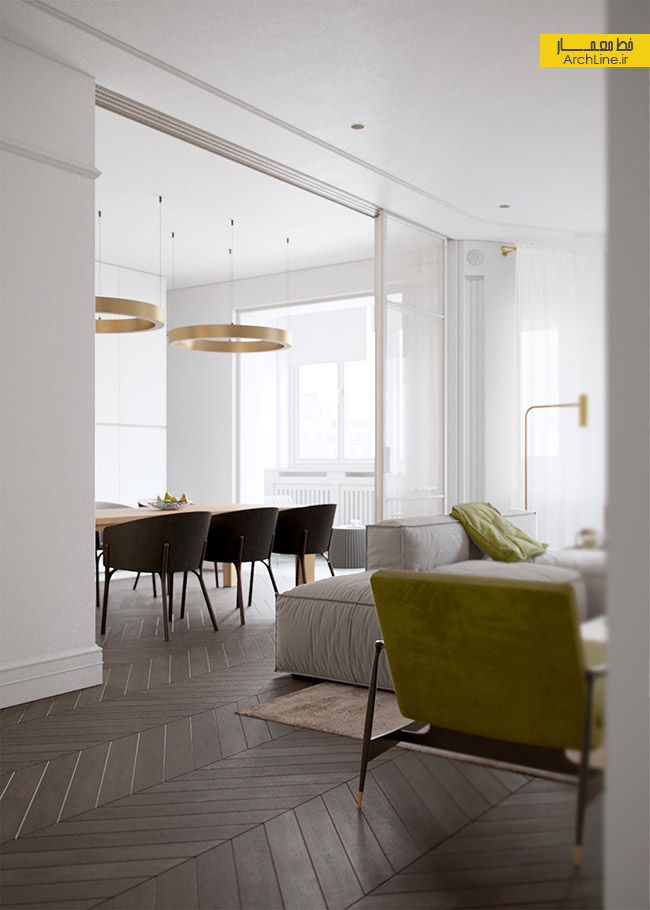 طراحی داخلی آپارتمان،دکوراسیون منزل مدرن دو خوابه