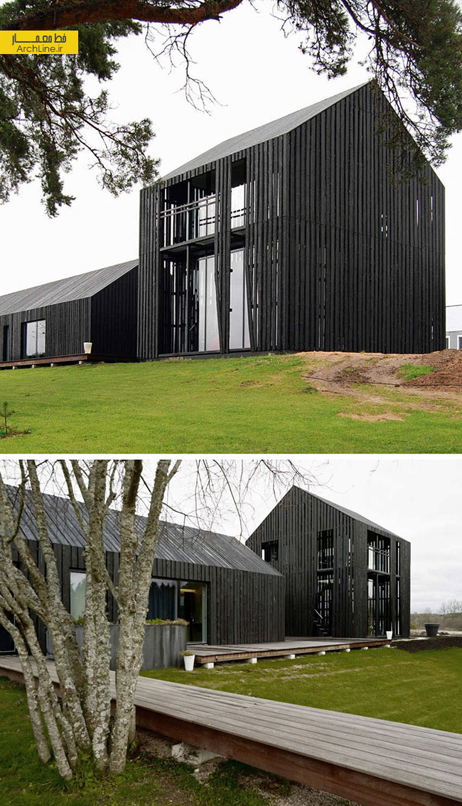 نمای ساختمان مدرن،نمای ساختمان به رنگ سیاه