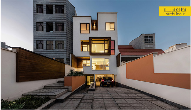 معماری ساختمان مسکونی،طراحی نمای ساختمان مسکونی،نمای ساختمان سه طبقه