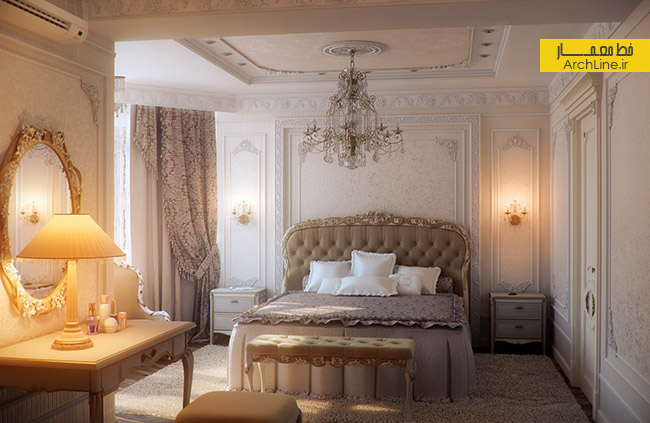 طراحی اتاق خواب کلاسیک،دکوراسیون اتاق خواب کلاسیک،دکوراسیون اتاق خواب سلطنتی،طراحی اتاق خواب سلطنتی