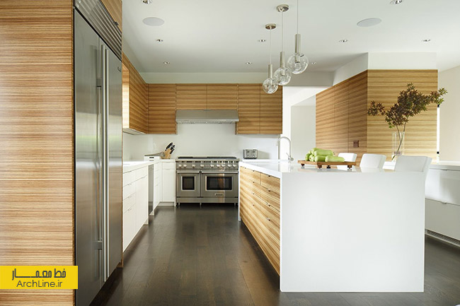 طراحی داخلی آشپزخانه،دکوراسیون آشپزخانه،آشپزخانه جزیره ای،آشپزخانه مدرن