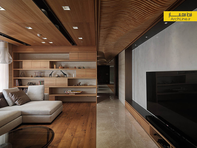 طراحی داخلی منزل مدرن،دکوراسیون منزل مدرن،استفاده از چوب در طراحی داخلی