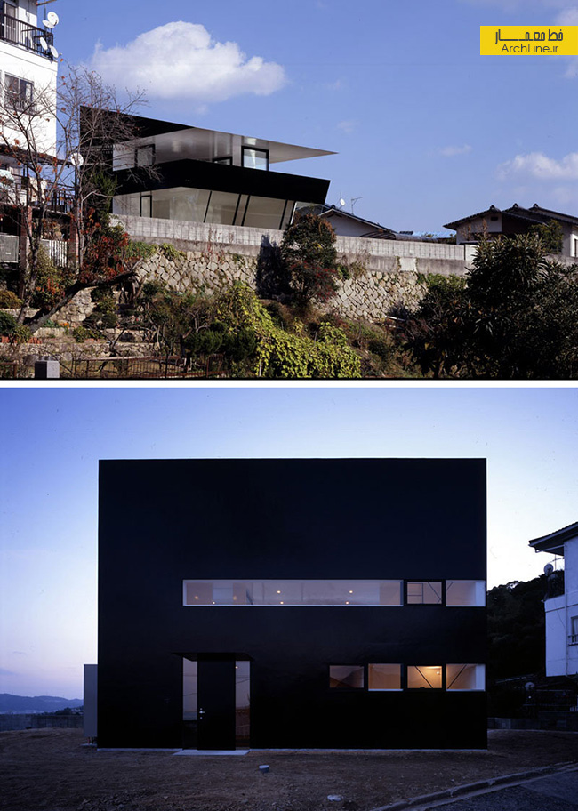 نمای ساختمان،طراحی نمای ساختمان،نمای ساختمان سیاه رنگ