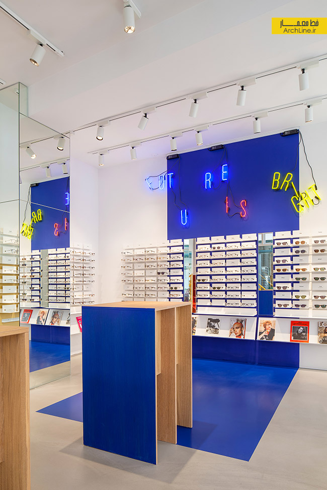 طراحی داخلی مغازه عینک فروشی،دکوراسیون فروشگاه عینک