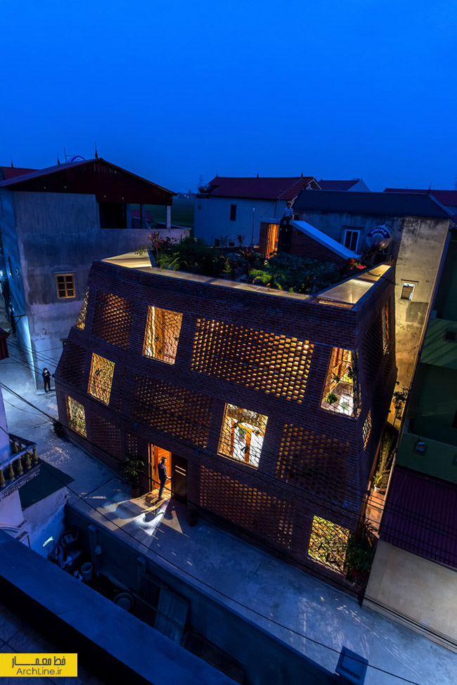معماری خانه ویلایی با نمای آجری