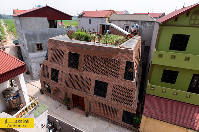 معماری خانه ویلایی با نمای آجری