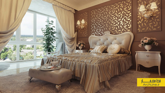 طراحی داخلی اتاق خواب کلاسیک،دکوراسیون اتاق خواب کلاسیک