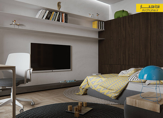 طراحی داخلی آپارتمان، ملهم از رنگ های طبیعی