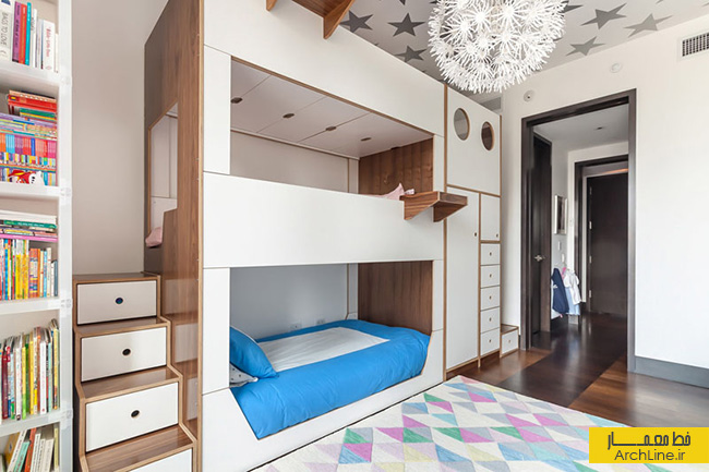 اتاق خواب کودک، طراحی تخت سه طبقه