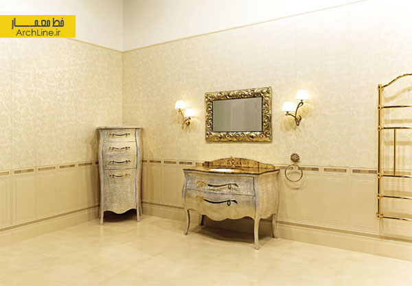 طراحی داخلی حمام، رنگ طلایی در طراحی داخلی