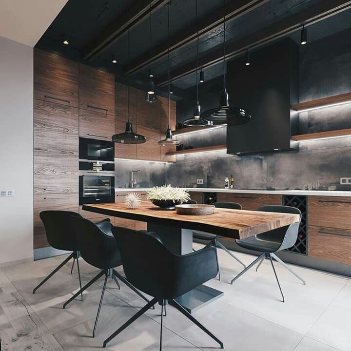 طراحی آشپزخانه مدرن و تاریک