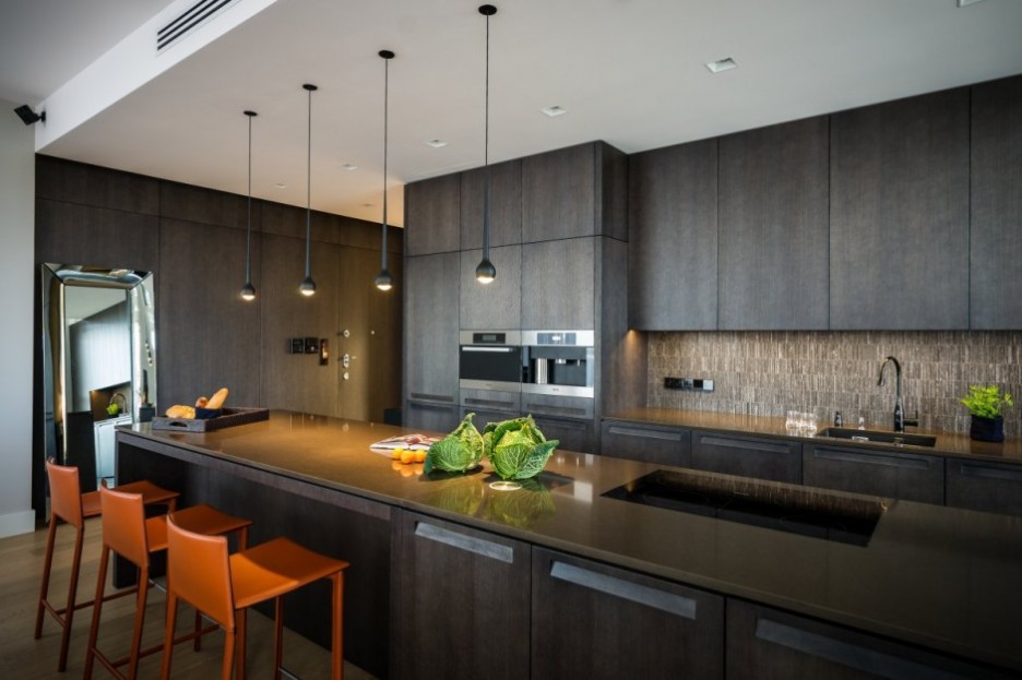 طراحی آشپزخانه مدرن و تاریک