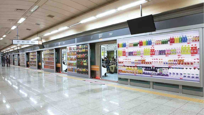 طراحی داخلی هایپر مارکت ، چیدمان قفسه های سوپرمارکت