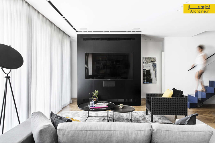 طراحی داخلی مدرن با ترکیب سیاه و سفید