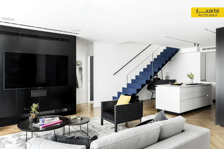 طراحی داخلی مدرن با ترکیب سیاه و سفید