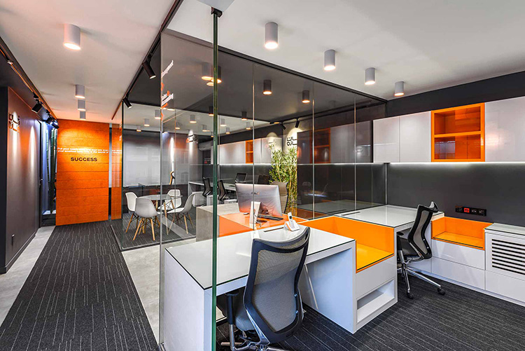 طراحی داخلی دفتر کار ، دفتر کار شیک و مدرن