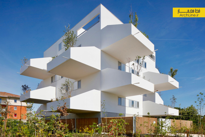 معماری آپارتمان مسکونی، ایجاد تراس برجسته در نما