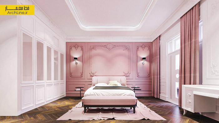 صورتی در طراحی داخلی اتاق خواب