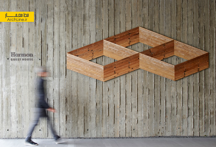 نوار چوبی در طراحی نمای هتل