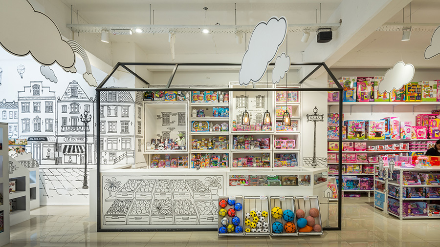 طراحی داخلی فروشگاه اسباب بازی