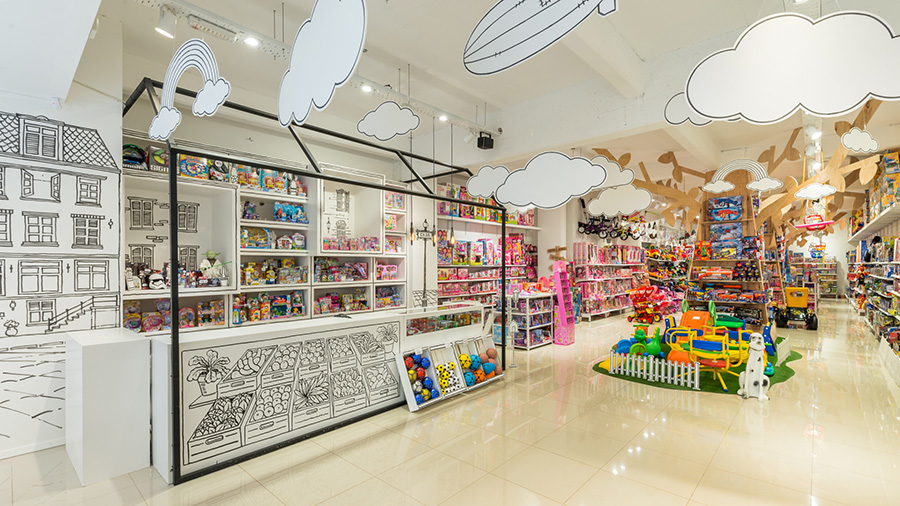 طراحی داخلی فروشگاه اسباب بازی