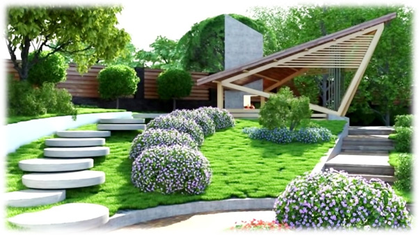 طراحی باغ ویلا، طراحی فضای سبز ویلا، طراحی محوطه باغ