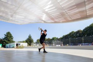 استفاده از رزین بژ معماری مجموعه ورزشی تنیس