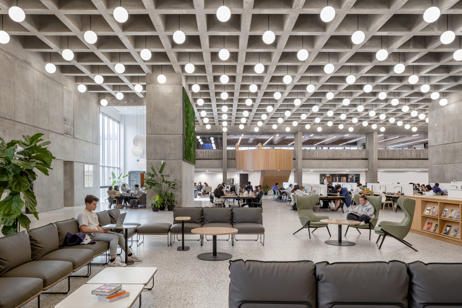 بتن در معماری بازسازی کتابخانه مدرن ولدون 