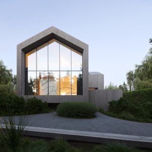 چوب در طراحی نما ویلا
