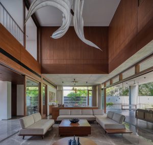 بتن و چوب در طراحی ویلا