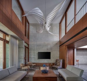 بتن و چوب در طراحی ویلا