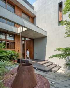 بتن و چوب در طراحی ویلا